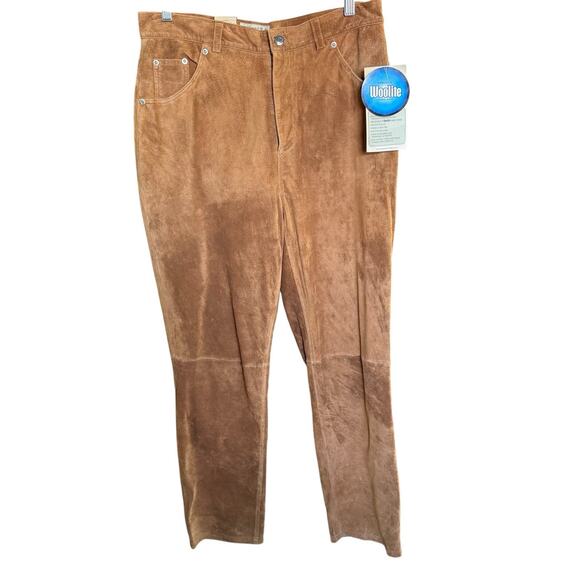 St. John's Bay Denim - Vtg Y2K 90s St John's Bay Women's Washable Suede Pants14 High Waist NWT Beige